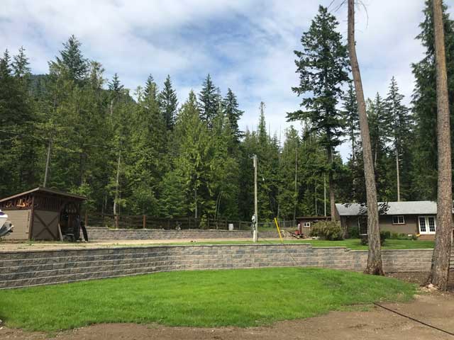 lawn-with-rock-wall-and-driveway Patio-steps-and-gazebo