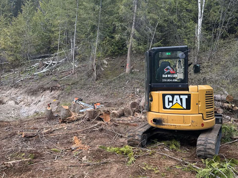 Fire-smart-and-building-site-prep-with-Dan Wilson Excavating mini-how-and-chainsaws Fire-smart-and-building-site-prep-with-Dan Wilson Excavating mini-how-and-chainsaws